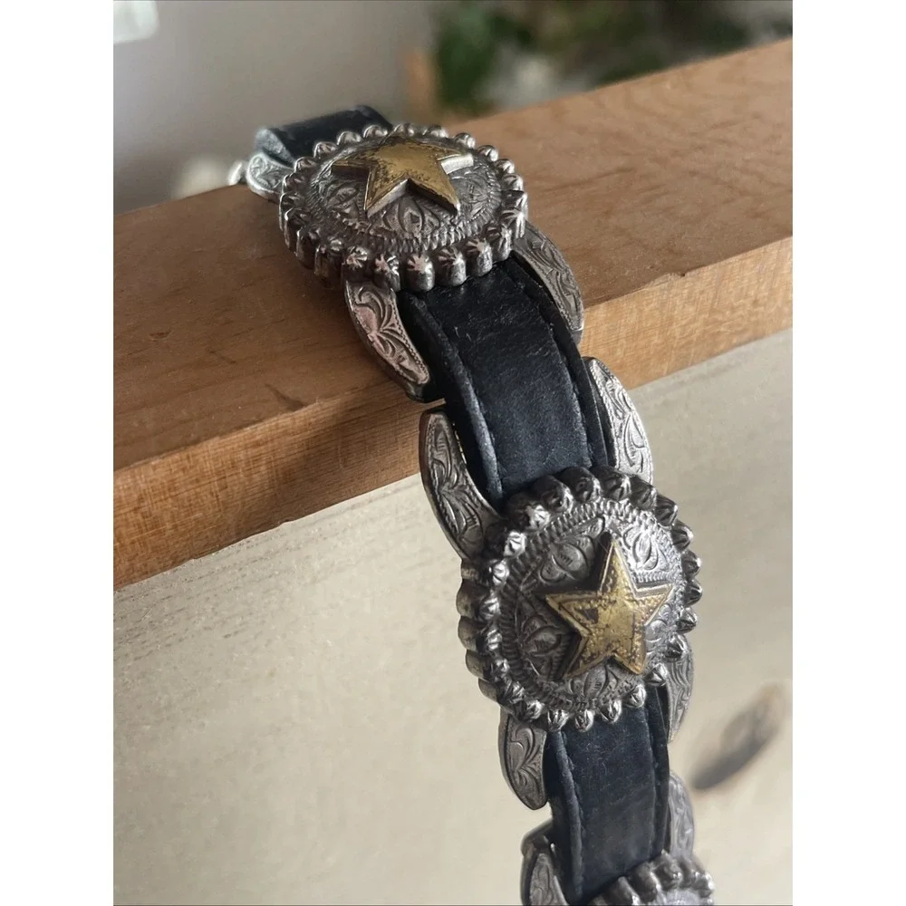 Beautiful Vintage Heavy Vintage Star Western Concho‎ Belt